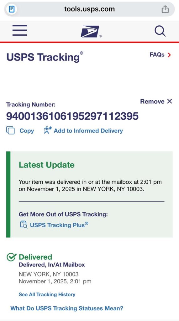 Tracking Proof 6