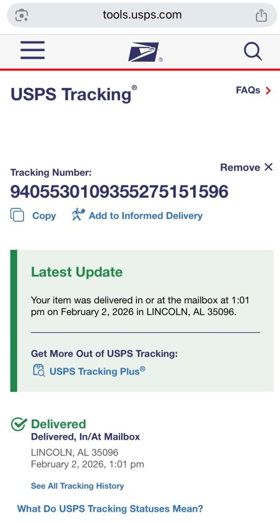 Tracking Proof 8