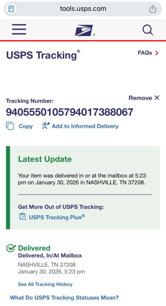 Tracking Proof 7