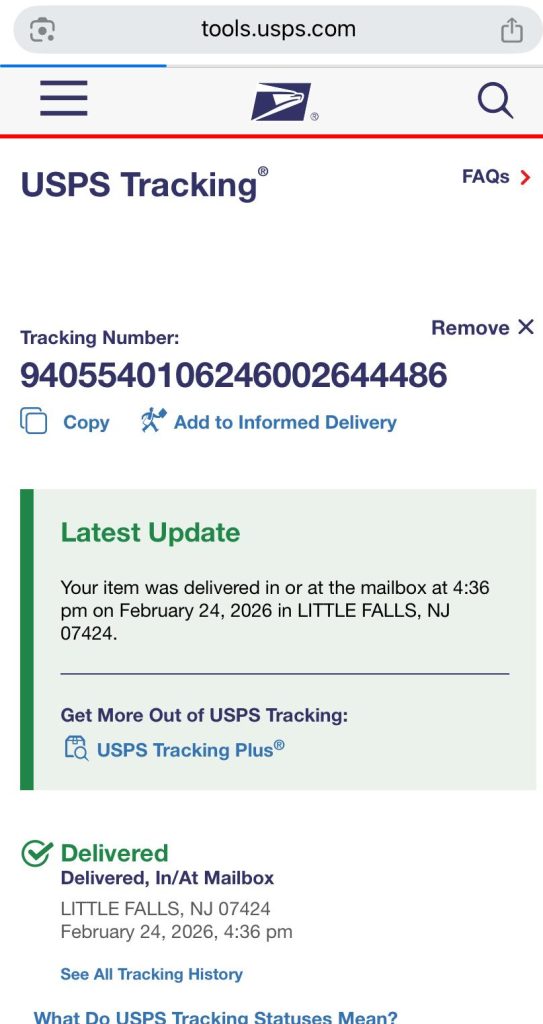Tracking Proof 5